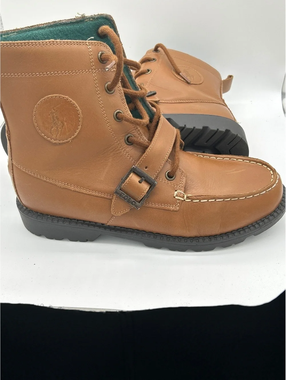 Polo Ralph Lauren Boys' Ranger Hi II Brown Leather Boots Size 6